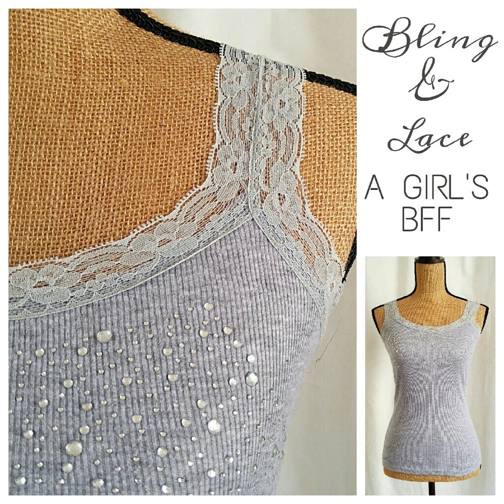 🆕Sparkly Lace Cami Tank Top💎NWOT